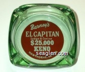 Barney's El Capitan Lodge & Casino, $25,000 Keno Hawthorne, Nevada Glass Ashtray