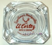 Sportsmen's Headquarters, El Cortez Hotel & Casino, Downtown Las Vegas Glass Ashtray