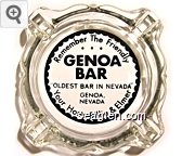 Remember The Friendly Genoa Bar, ''Oldest Bar In Nevada'', Genoa, Nevada, Your Hosts Billie & Elmer Glass Ashtray