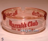 Harrah's Club, Reno and Lake Tahoe Glass Ashtray
