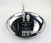 ''I Hit the Jackpot at Harrah's Club Reno'', Bottom: A Hamilton Product, Reg. U.S. Pat. Made in U.S.A. Metal Ashtray