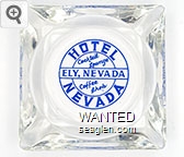 Hotel Nevada, Ely, Nevada, Cocktail Lounge, Coffee Shop Glass Ashtray