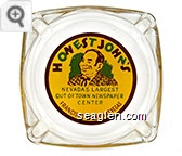 Honest John's, Nevada's Largest Out of Town Newspaper Center, Francisco Square, Las Vegas Glass Ashtray