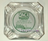 Ace Motor Lodge in Reno, 222 N. Sierra St. Back to Back With Reno's Horseshoe Club Glass Ashtray