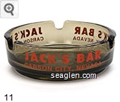 Jack's Bar, Carson City, Nevada Glass Ashtray