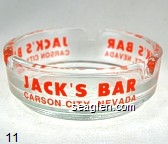 Jack's Bar, Carson City, Nevada Glass Ashtray