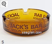 Jack's Bar, Carson City, Nevada Glass Ashtray