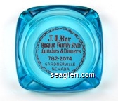 J. T. Bar, Basque Family Style Lunches & Dinners, 782-2074, Gardnerville, Nevada Glass Ashtray