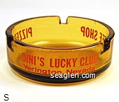 Dini's Lucky Club, Yerington, Nevada, Coffee Shop, Pizzeria Glass Ashtray