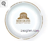 The Hollywood Brown Derby, MGM Grand, Detroit Casino Porcelain Ashtray