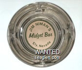Jim Niman's Midget Bar, Ely, Nevada Glass Ashtray