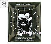 Nevada Lodge, Nevada Club, Reno and Crystal Bay Glass Ashtray