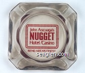 John Ascuaga's Nugget Hotel / Casino, Reno Area's Finest Glass Ashtray