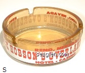 Reno, Nevada, Pick Hobson's Overland, Hotel - Casino Glass Ashtray