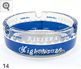 Las Vegas Riviera Las Vegas, Delmonico, Cafe Noir, Lighthouse Glass Ashtray