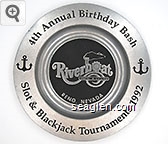 4th Annual Birthday Bash, Slot & Blackjack Tournaments 1992, Riverboat, Reno Nevada Metal Ashtray