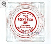 You're Always Welcome At The Rocky View Inn, Doug & Pattie, Orovada, Nevada, Ph. 702-272-3337 Glass Ashtray