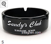 Sandy's Club, Searchlight, Nevada Glass Ashtray