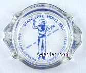 State Line Hotel Inc. East Line, Nevada ... P.O. Wendover, Utah, Where The West Begins Glass Ashtray