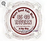Where Good Pals Meet, US 40 Tavern, 640 E 4th St Reno, Nev, Al - Ray - Bing, Home of Western Music Glass Ashtray