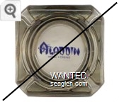 Aladdin Hotel - Casino - Blue on white imprint Glass Ashtray