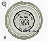 Friendliest Spot In Nevada, Barton's Club 93 Casino, Jackpot, Nevada - Black on white imprint Glass Ashtray