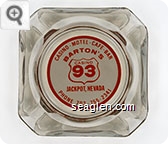 Casino - Motel - Cafe - Bar, Barton's Casino 93, Jackpot, Nevada, Phone 702 - 755-2341 - Red on white imprint Glass Ashtray