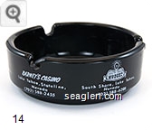 Barney's Casino, Lake Tahoe, Stateline, Nevada (702) 588-2455, South Tahoe Nugget, South Shore, Lake Tahoe, Nevada (702) 588-6288 - White imprint Glass Ashtray