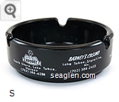 Barney's Casino, Lake Tahoe, Stateline, Nevada (702) 588-2455, South Tahoe Nugget, South Shore, Lake Tahoe, Nevada (702) 588-6288 - White imprint Glass Ashtray