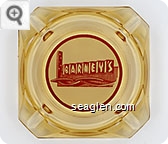 Barney's - Red on white imprint Glass Ashtray