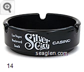 Silver Nugget, North Las Vegas, Silver Bird, Hotel & Casino, Las Vegas, Boulevard South, Silver City, Las Vegas Boulevard South Casino - White imprint Glass Ashtray