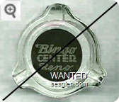 Bingo Center Reno - White on black imprint Glass Ashtray