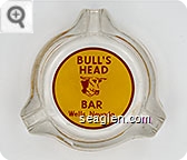 Bull's Head Bar, Wells, Nevada - Red on yellow imprint Glass Ashtray