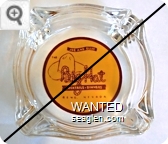Joe and Ellie, The Big Hat, Cocktails - Dinners, Reno, Nevada - Red on yellow imprint Glass Ashtray