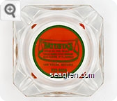 Battista's Hole in the Wall, ''Italia Family Style Dinners'', 4041 Audrie at Flamingo, Las Vegas, Nevada, 732-1424 - Green on orange imprint Glass Ashtray