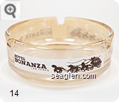 Hotel Bonanza, Las Vegas - Brown on white imprint Glass Ashtray