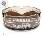 Hotel Bonanza Saloon, Las Vegas Nevada - White and brown imprint Glass Ashtray