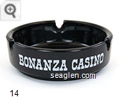 Bonanza Casino, Reno - White imprint Glass Ashtray