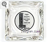 Boulder Club, Tango - Roulette - Race Horse Keno - Twenty One - Las Vegas Nev. - Black on white imprint Glass Ashtray