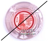Bar, Craps - Roulette - Twenty One - Race Horse Keno - Cards - Faro, Las Vegas Nevada - Red on white imprint Glass Ashtray