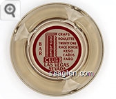 Bar, Craps - Roulette - Twenty One - Race Horse Keno - Cards - Faro, Las Vegas Nevada - Red on white imprint Glass Ashtray