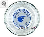 Blue Ox Central, Las Vegas, NV. - Blue on white imprint Glass Ashtray