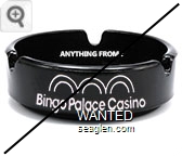 Bingo Palace Casino - White imprint Glass Ashtray