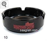 Boomtown Casino, 1-800-627-0777, Biloxi - Red imprint Glass Ashtray