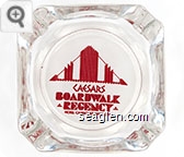 Caesars Boardwalk Regency Hotel - Casino - Atlantic City - Red on white imprint Glass Ashtray