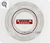 Bonanza Casino - Red and black imprint Glass Ashtray