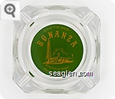 Gus Thiros' Bonanza, ''Strike-It-Rich'' North Las Vegas - Yellow on green imprint Glass Ashtray