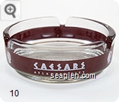 Caesars, Atlantic City - White on red imprint Glass Ashtray