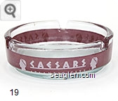 Caesars, Atlantic City - White on red imprint Glass Ashtray