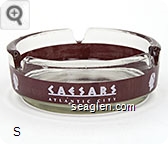 Caesars, Atlantic City - White on red imprint Glass Ashtray